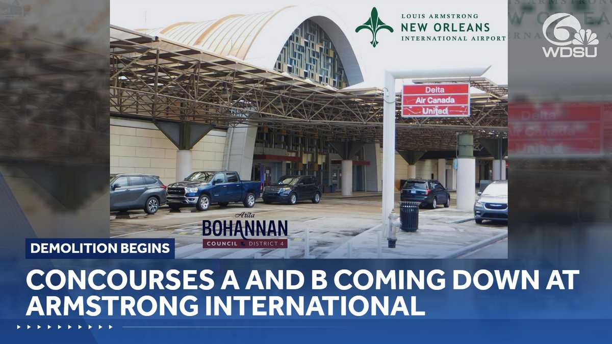 Demolition underway at former New Orleans airport terminal