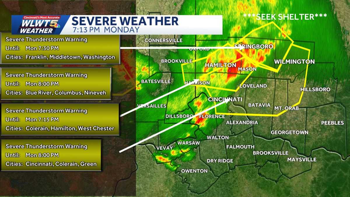 Severe thunderstorm watch issued as storms move into Cincinnati
