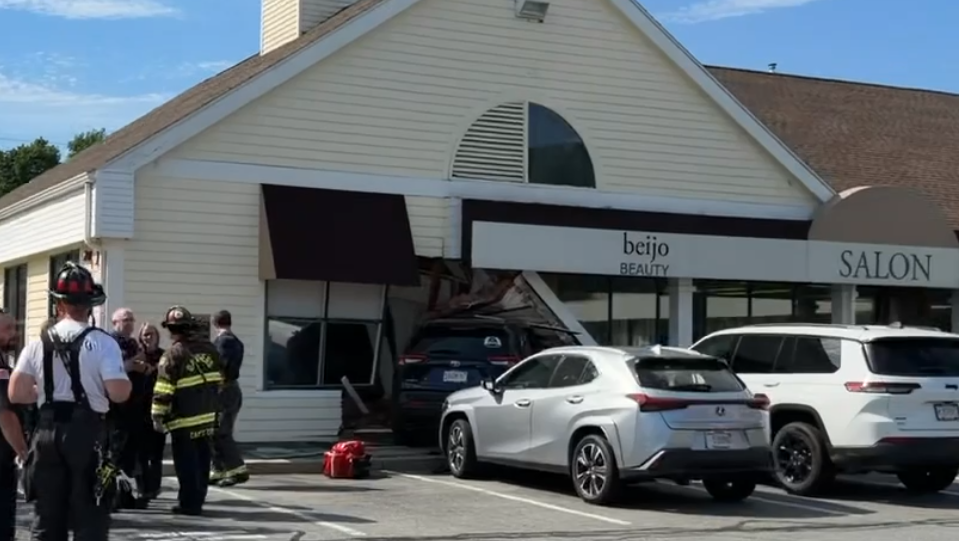 Sky5: Car crashes into Danvers salon, injuries unknown