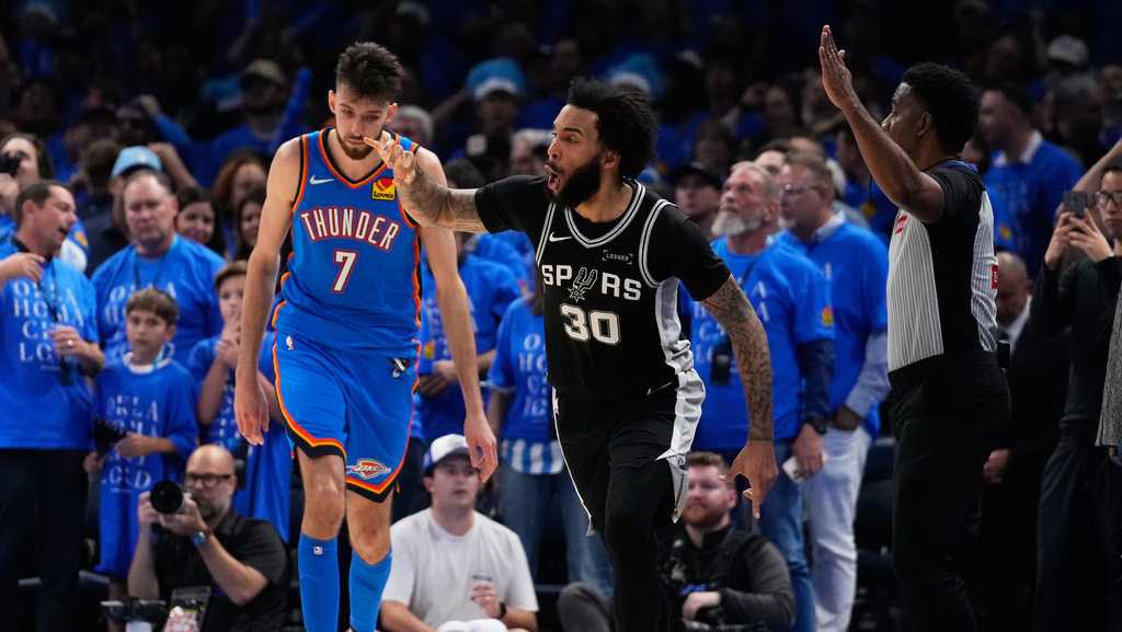 Wembanyama has 41 points, 24 rebounds and Spurs top Thunder 122-115 in 2OT to open West finals