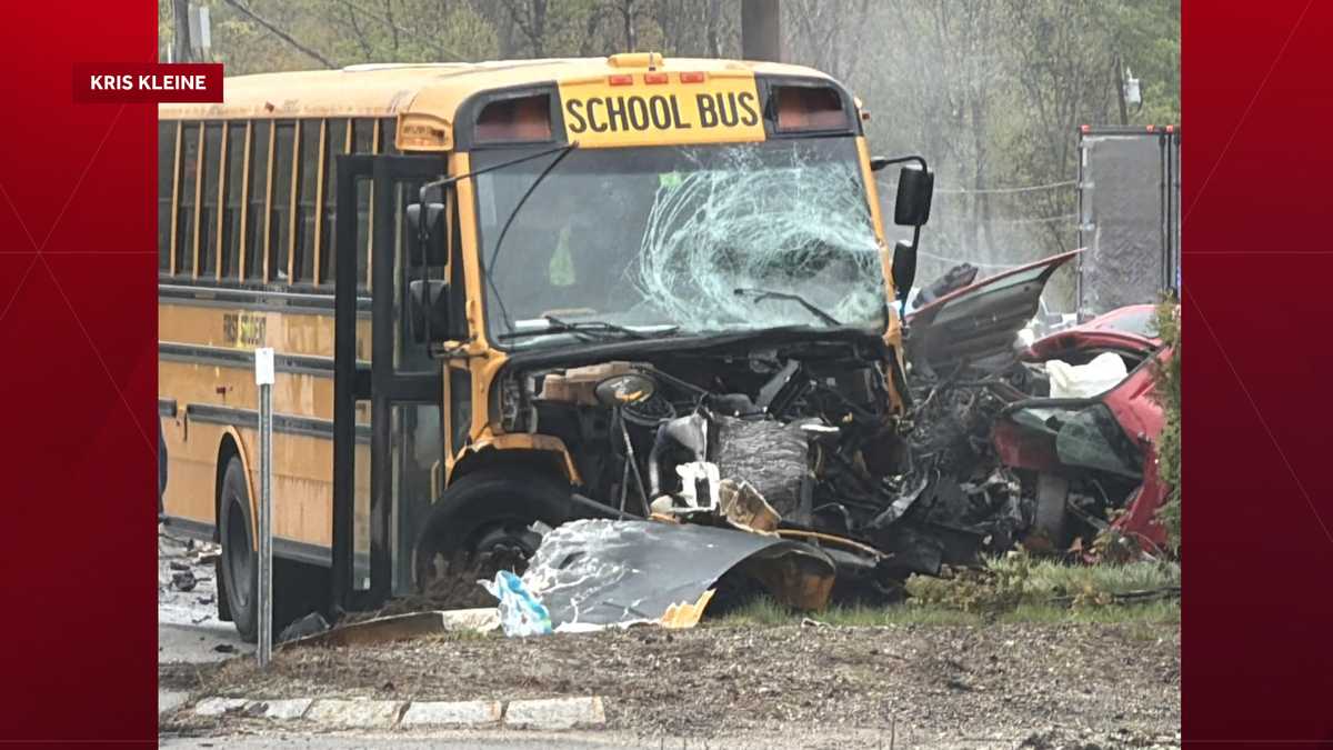 Person killed, children hurt, in crash involving a school bus in New Hampshire