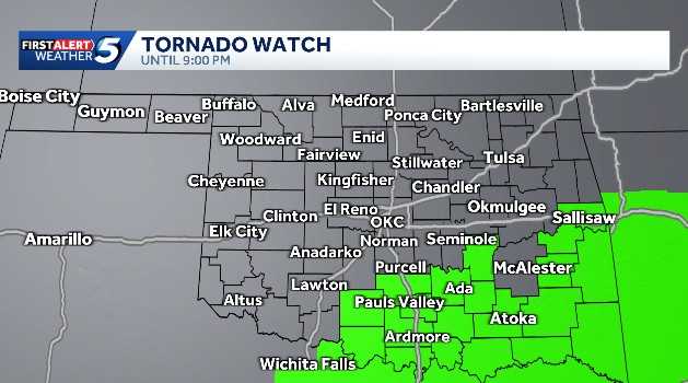 Tornado watch shrinks as severe storms move to southeast Oklahoma