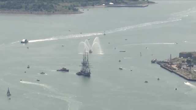USS Constitution sails in commemoration of Battle of Bunker Hill