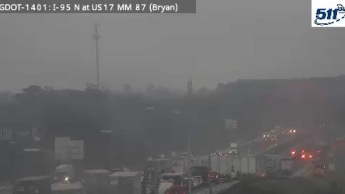 Vehicle fire shuts down I-95N, leading to major backups - WJCL