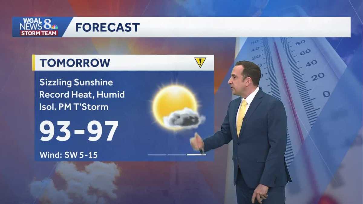 Near Record Heat Again Tuesday; Higher Chances for Storms Wednesday