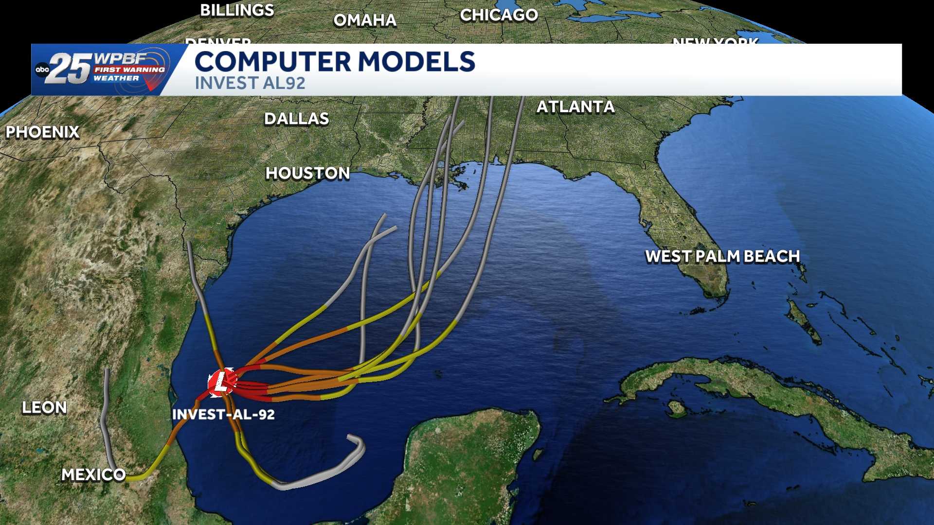 Tracking Invest 92-L: Computer models and maps