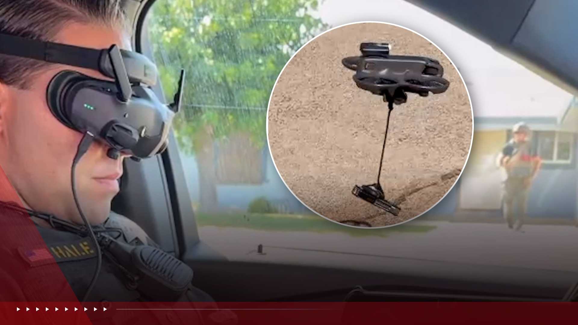 Incredible video shows drone being used to retrieve man’s knife during a standoff