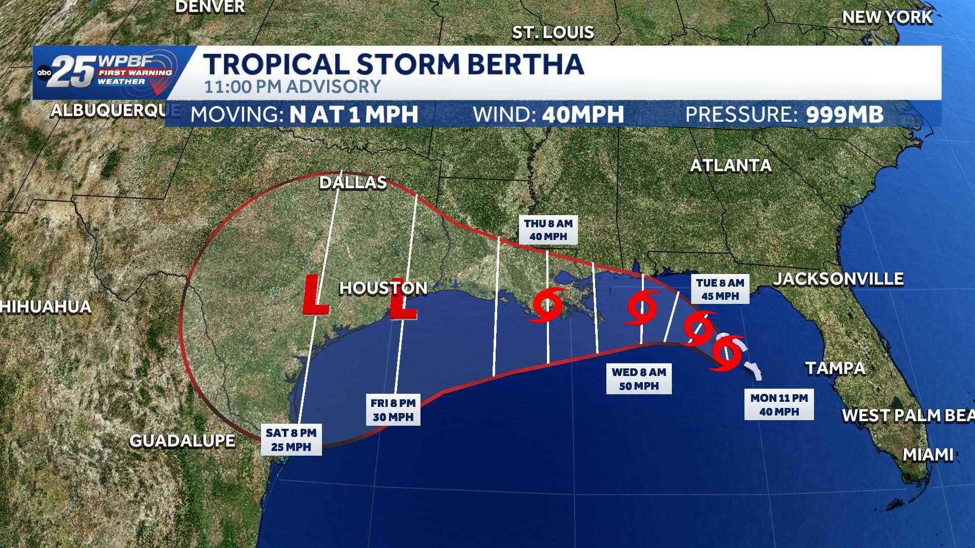 Tropical Storm Bertha forms in Florida’s Gulf Coast