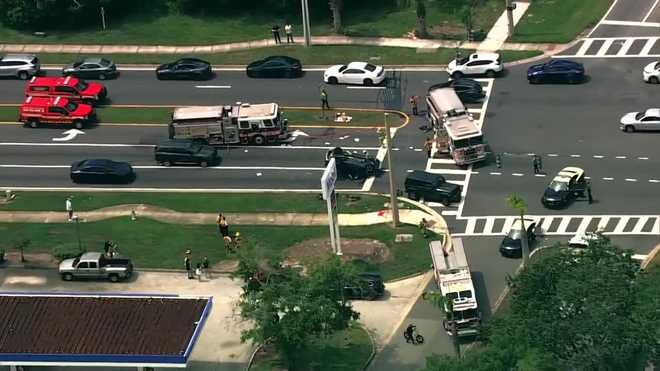 car flips, 10 people involved in crash near seaworld |