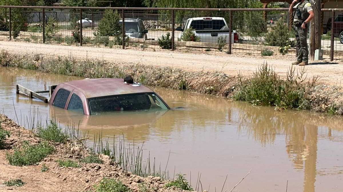 Vehicle submerged in Valencia County after entering ditch