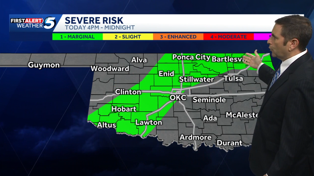 TIMELINE: Sweltering high temperatures, severe weather risk for Oklahoma Sunday