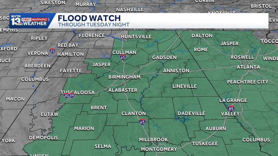 Alabama forecast: Rounds of rain, heavy storms bring a flood threat