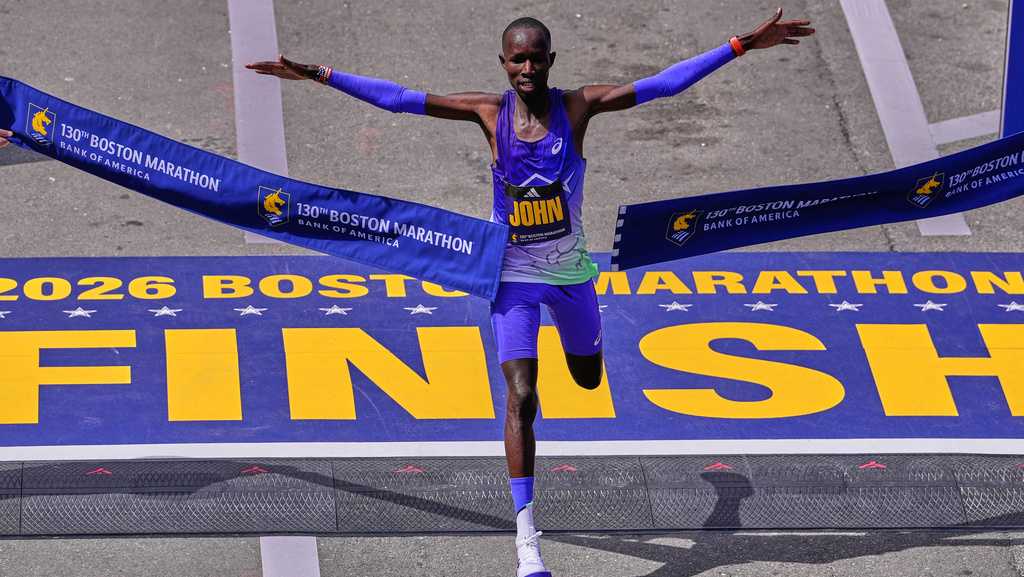 Kenyan John Korir repeats at Boston Marathon, breaks course record
