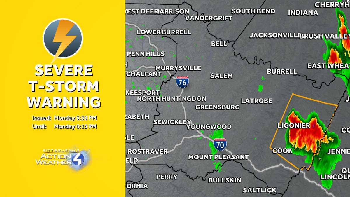 Severe Thunderstorm Warning issued in Western Pa.