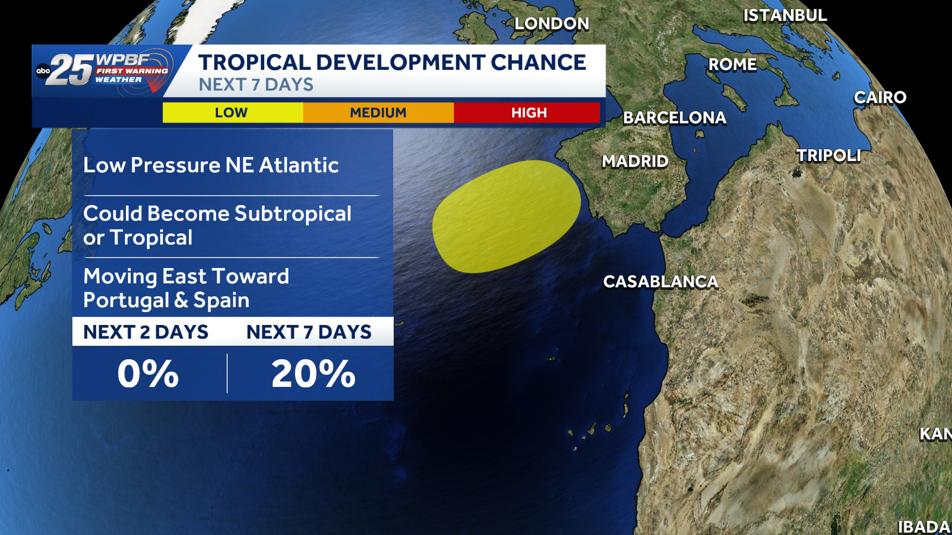 National Hurricane Center tracks low-pressure system near Europe
