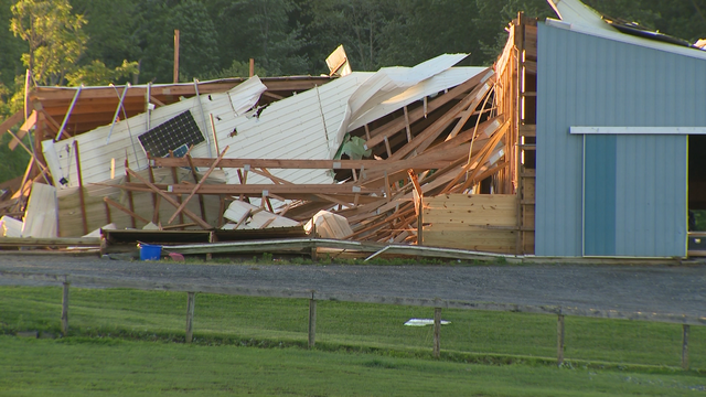 Severe thunderstorms slam east Frederick County, toppling 100 trees and crushing a barn