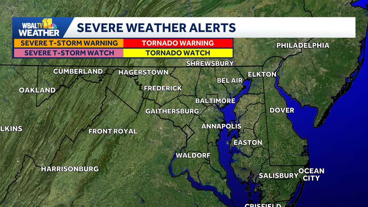 Tornado watch issued for northern Maryland counties