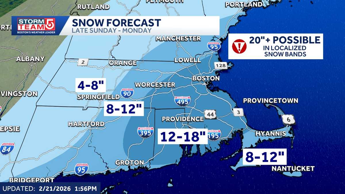 Blizzard potential with strong nor'easter Monday