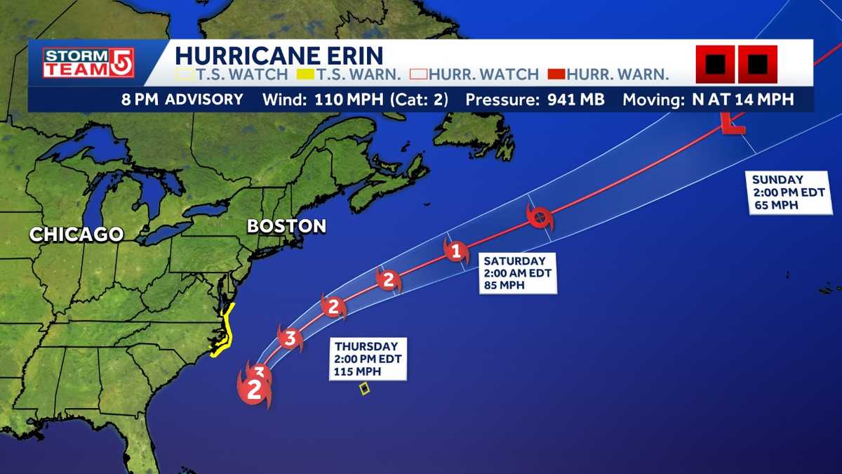 Hurricane Erin: High surf advisories for Massachusetts, storm to bring wind, waves, rip currents