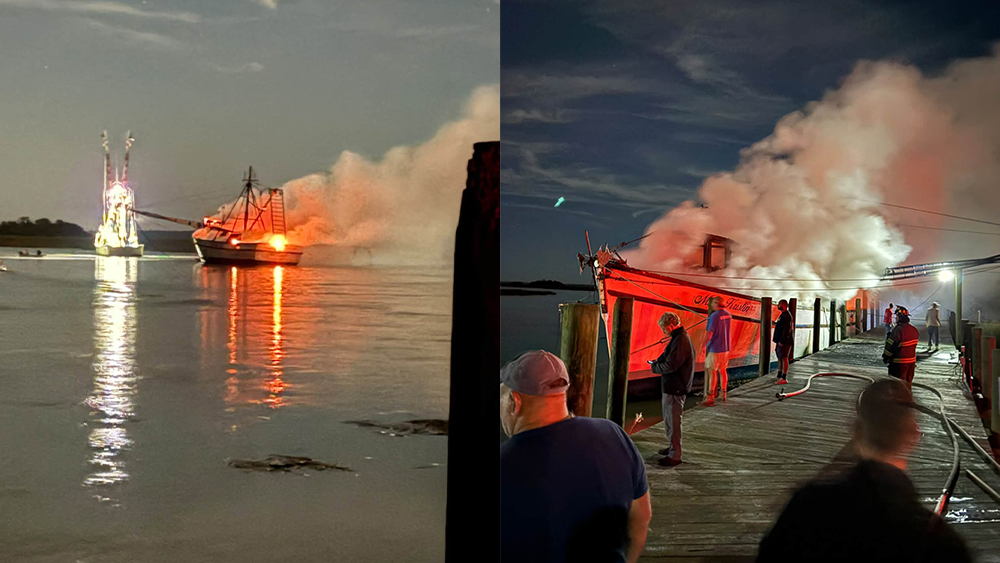 Shrimp boat destroyed in overnight fire at Coastal Georgia dock