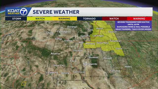 Severe thunderstorm watch issued for parts of New Mexico