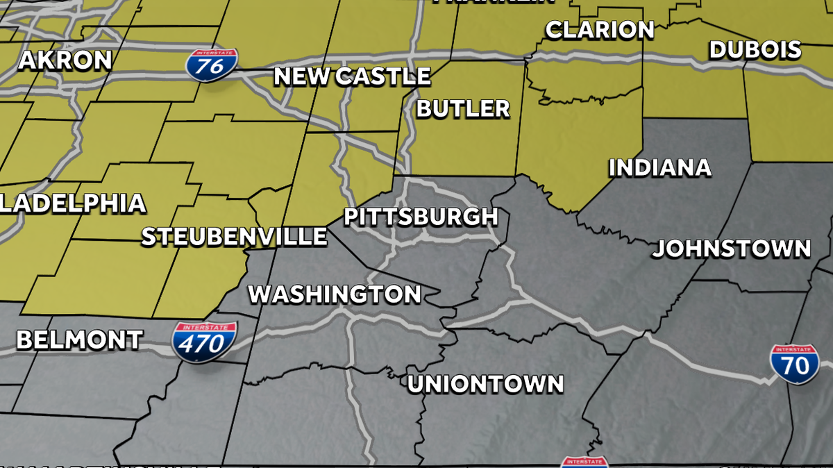 Severe thunderstorm watch in place for parts of Western Pa. on Wednesday
