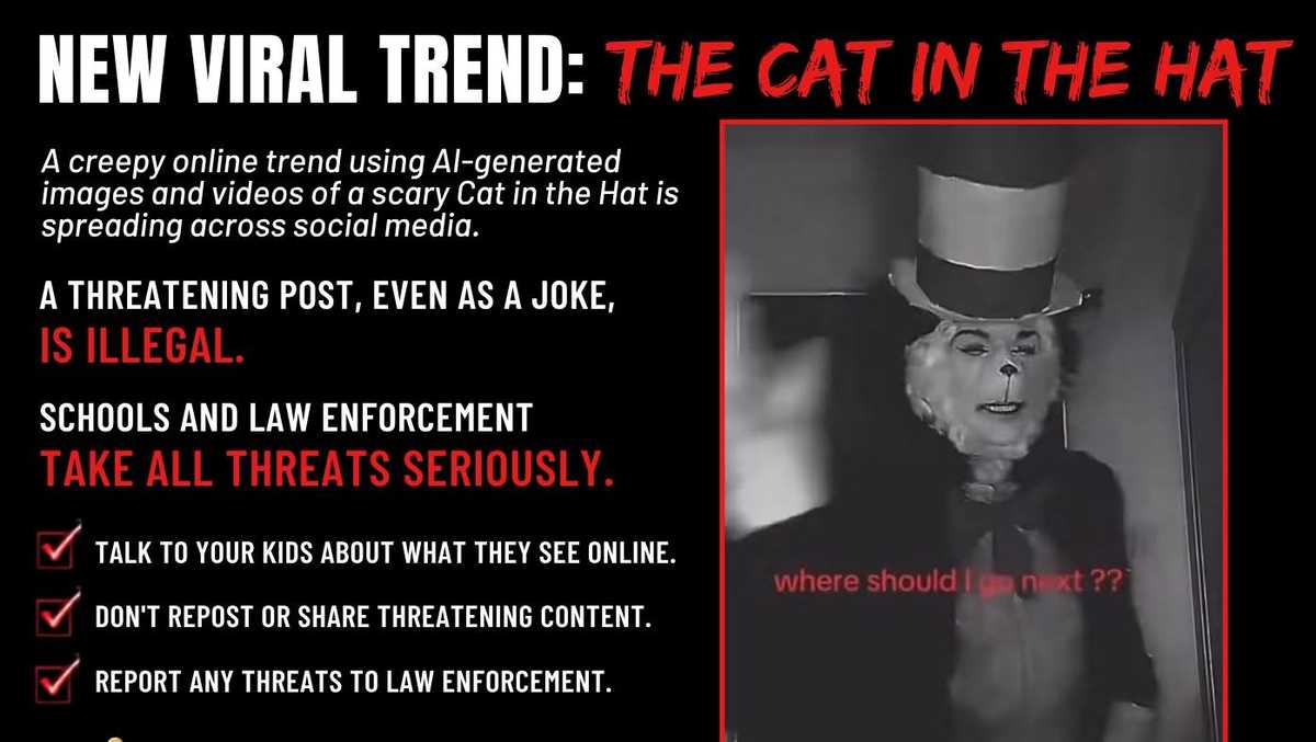 'Cat in the Hat' threat hoax circulating the internet, prompting law enforcement warning