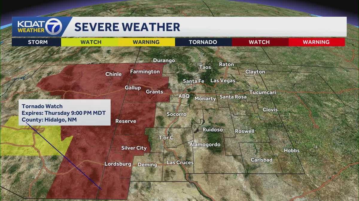 Tornado watch issued for parts of western New Mexico