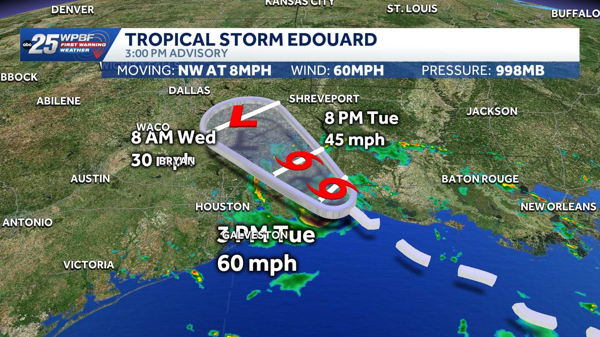 Edouard makes landfall as a tropical storm along northwestern Gulf Coast