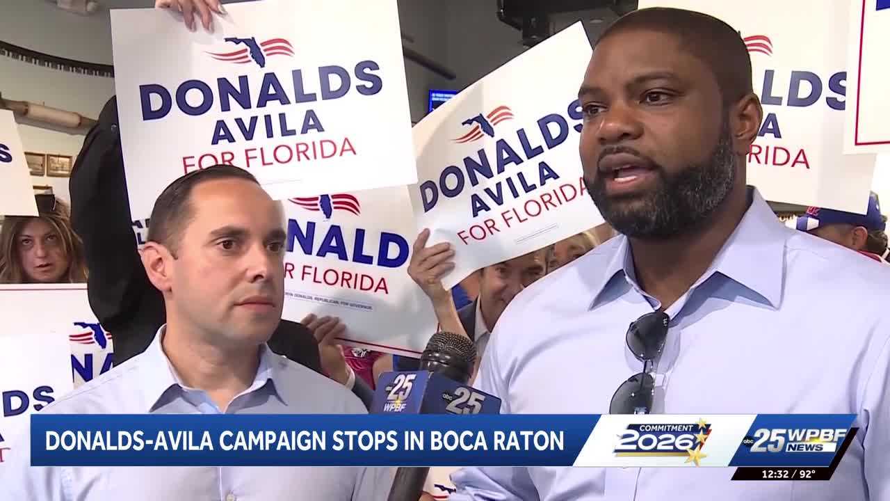 Republican candidates Byron Donalds and Bryan Avila visit Boca Raton restaurant
