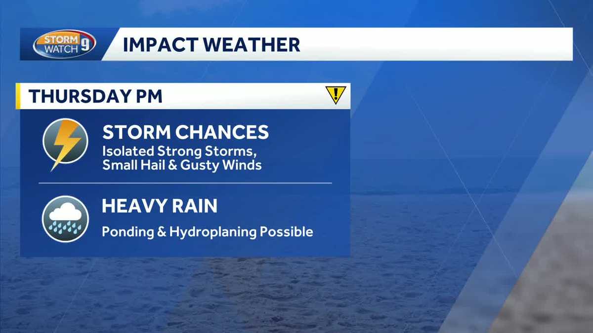 Strong storms possible Thursday in New Hampshire