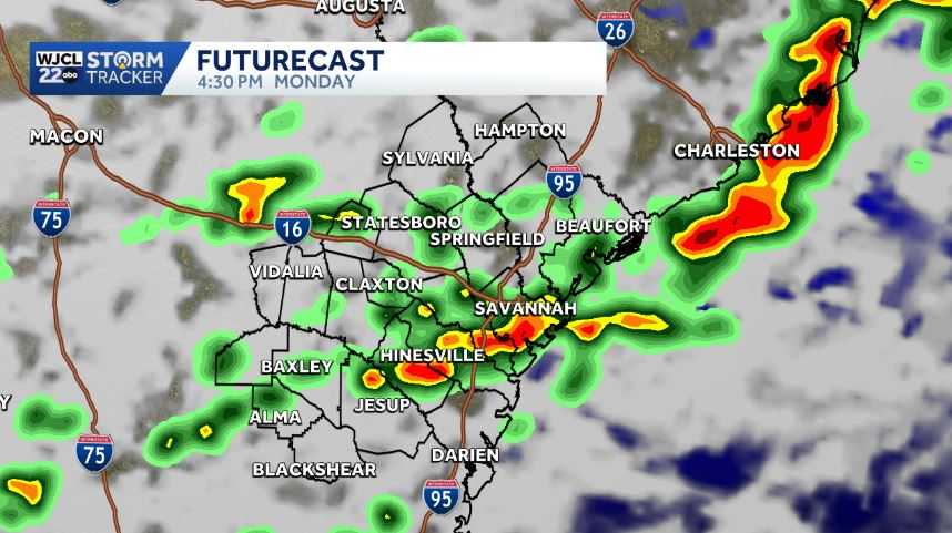 Isolated showers & t-storms possible on Monday for Southeast Georgia ...