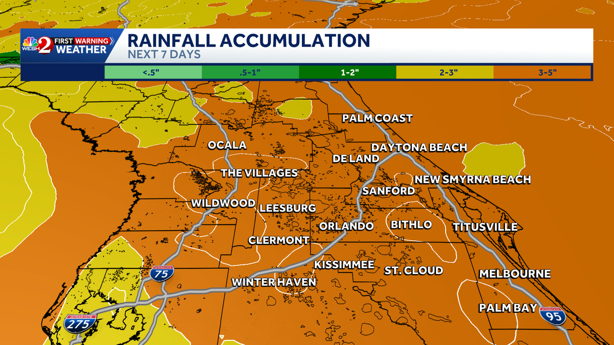 Tropical moisture to soak Central Florida this week: Flooding, widespread rain
