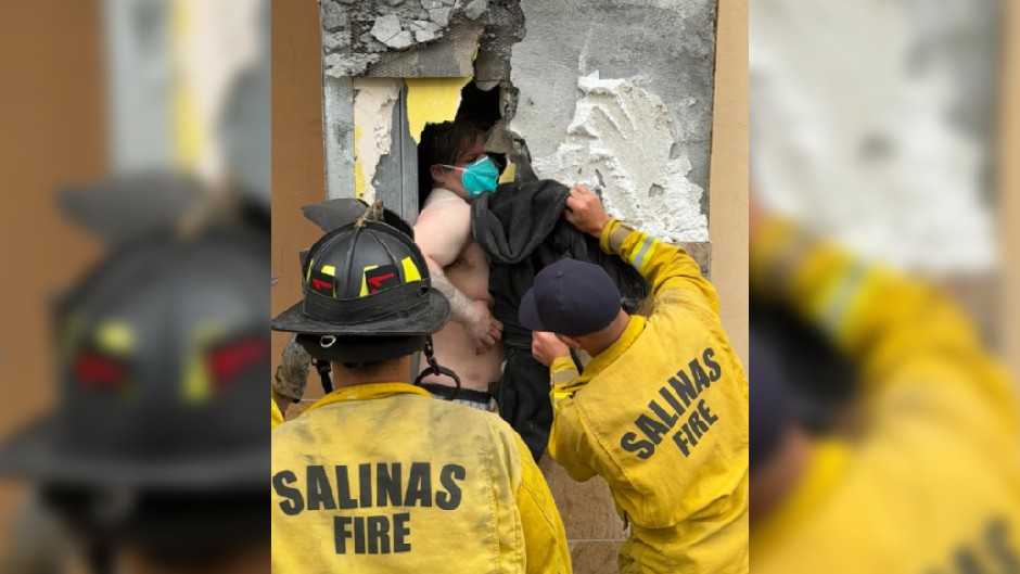 Burglary suspect rescued after being trapped inside wall void space for hours KSBW
