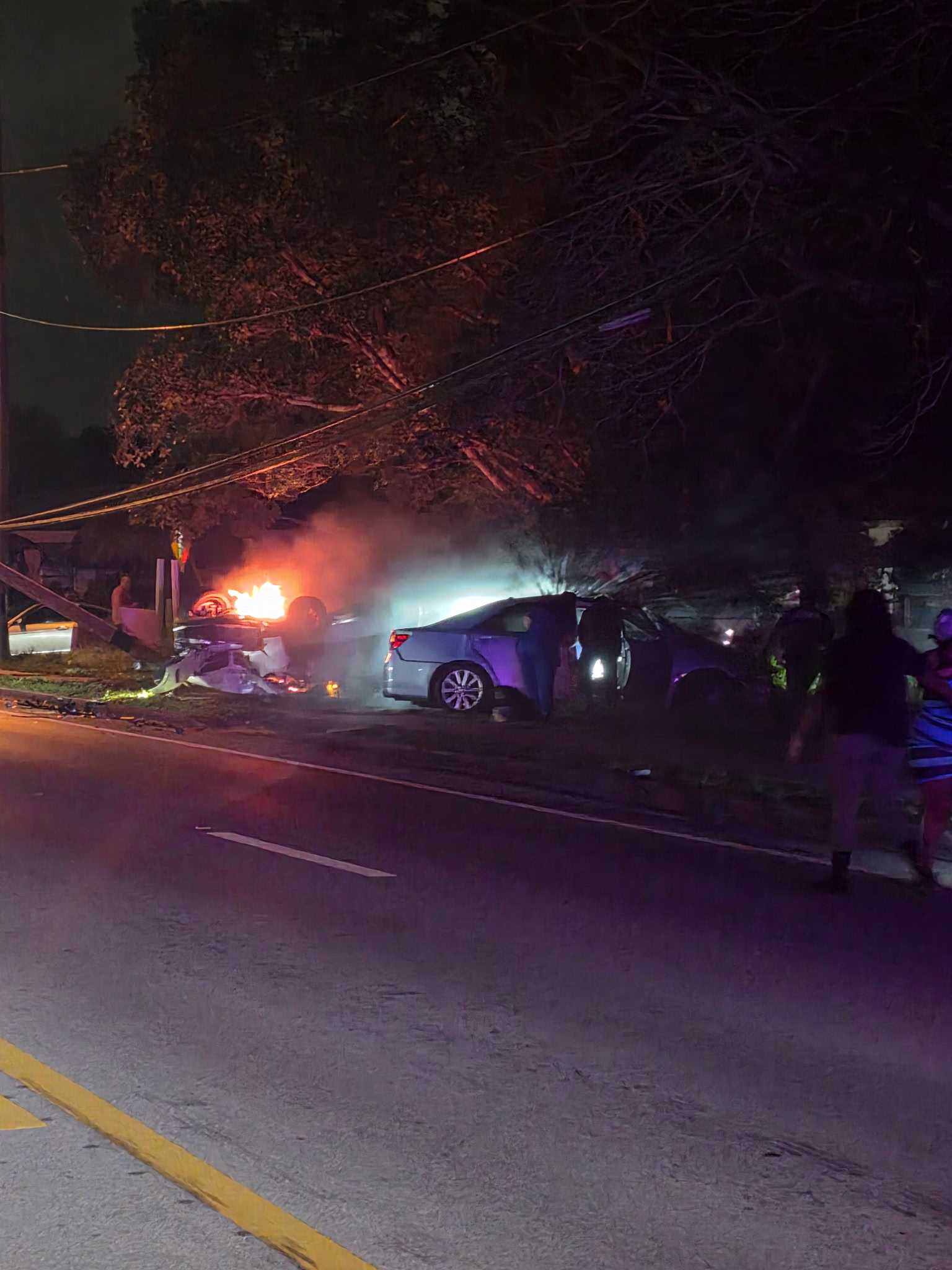 Man arrested after fiery crash in Lake Worth leaves one hospitalized, knocks down utility pole