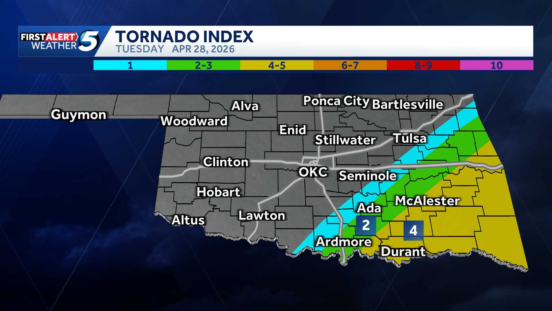 Oklahoma Weather Forecast: Storms with hail risk Tuesday morning - KOCO