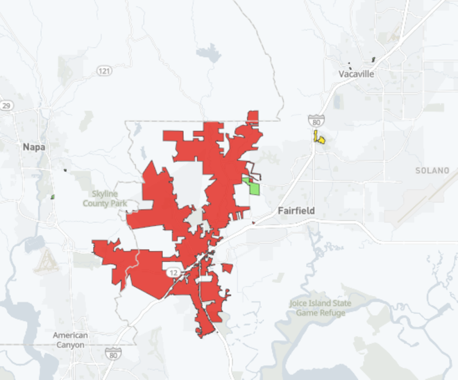 PG&E Solano County outage