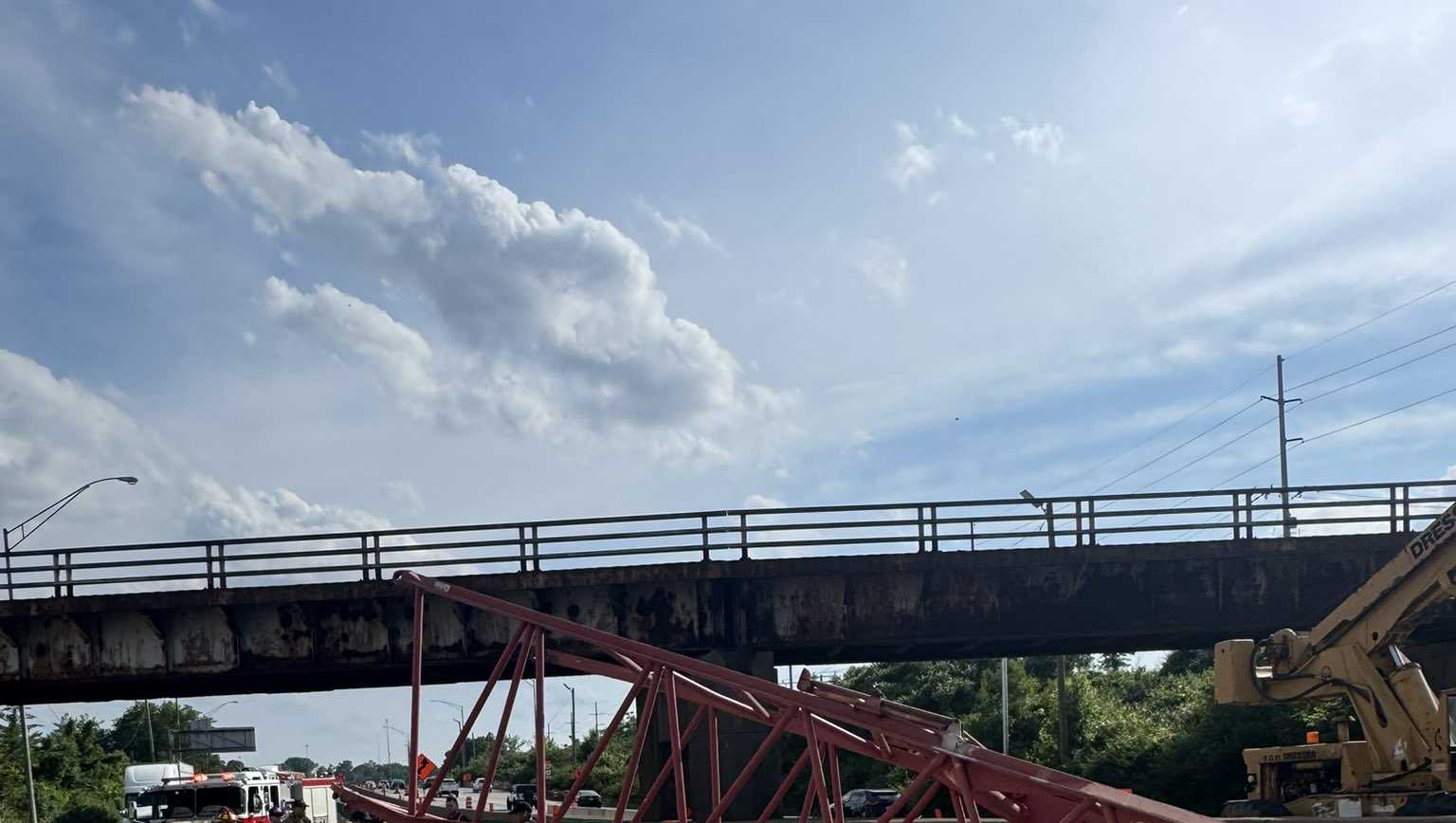 Interstate-75 lanes reopen after construction equipment falls on highway