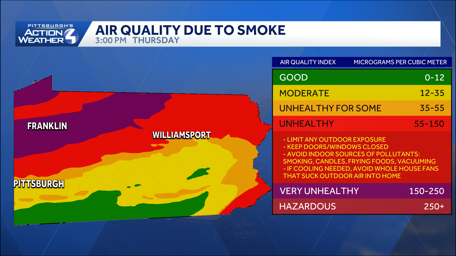 Pennsylvania Code Purple and Code Red air quality alert July 16 - WTAE