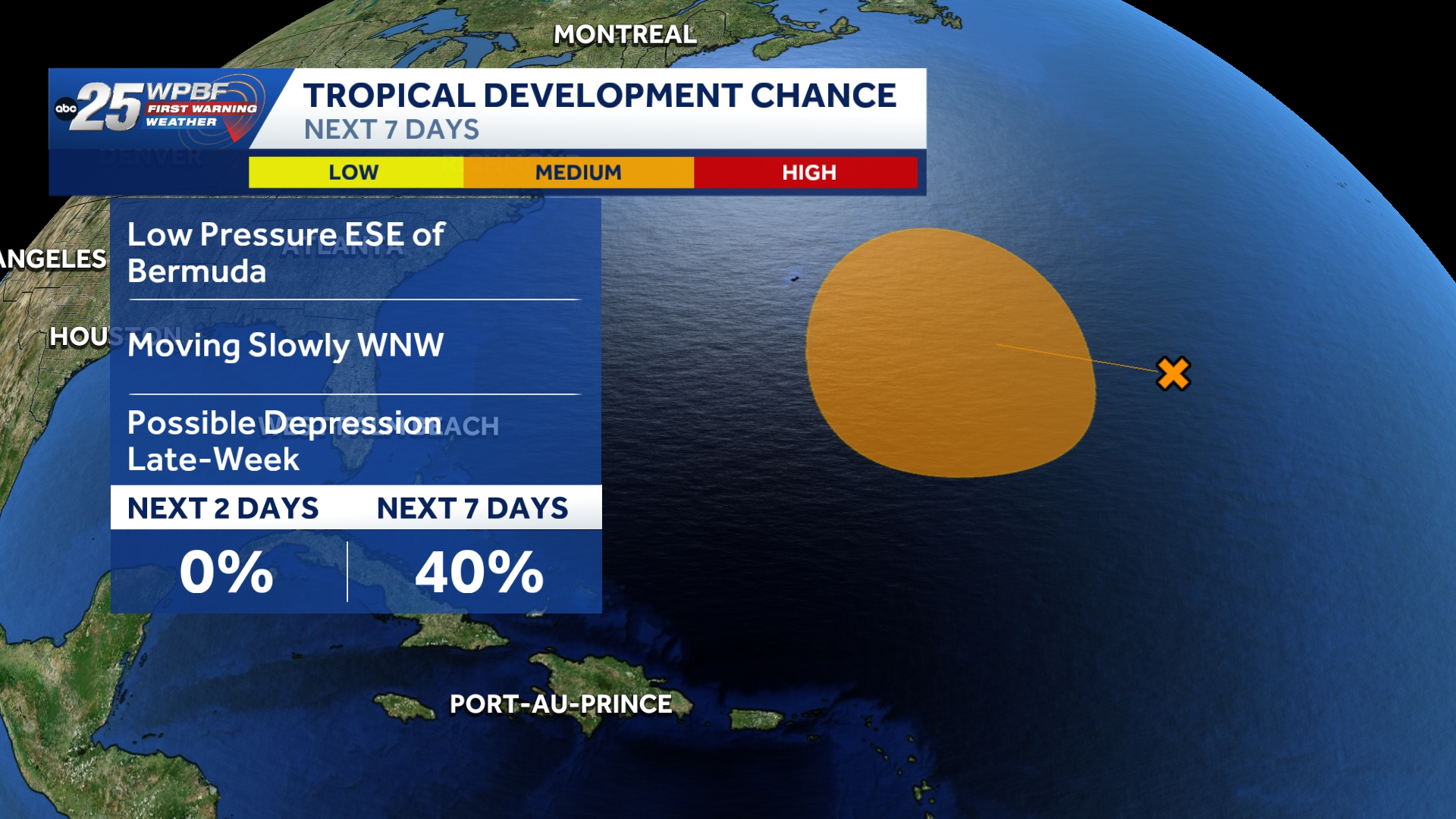 Tropical disturbance 1,000 miles from Bermuda may develop this week