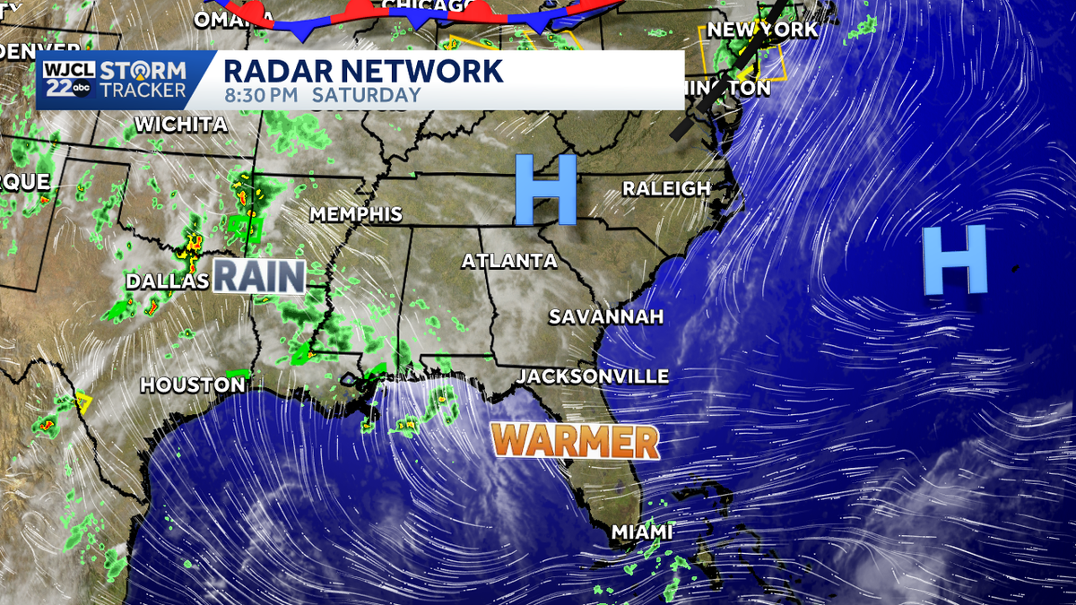 Warm temperatures & spotty rain chances in the forecast for SE Georgia ...