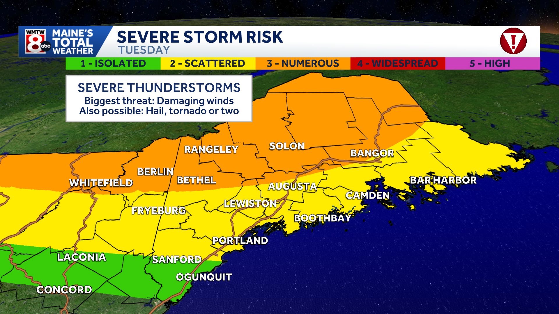 Maine severe weather Tuesday: Tornado threat climbs - WMTW