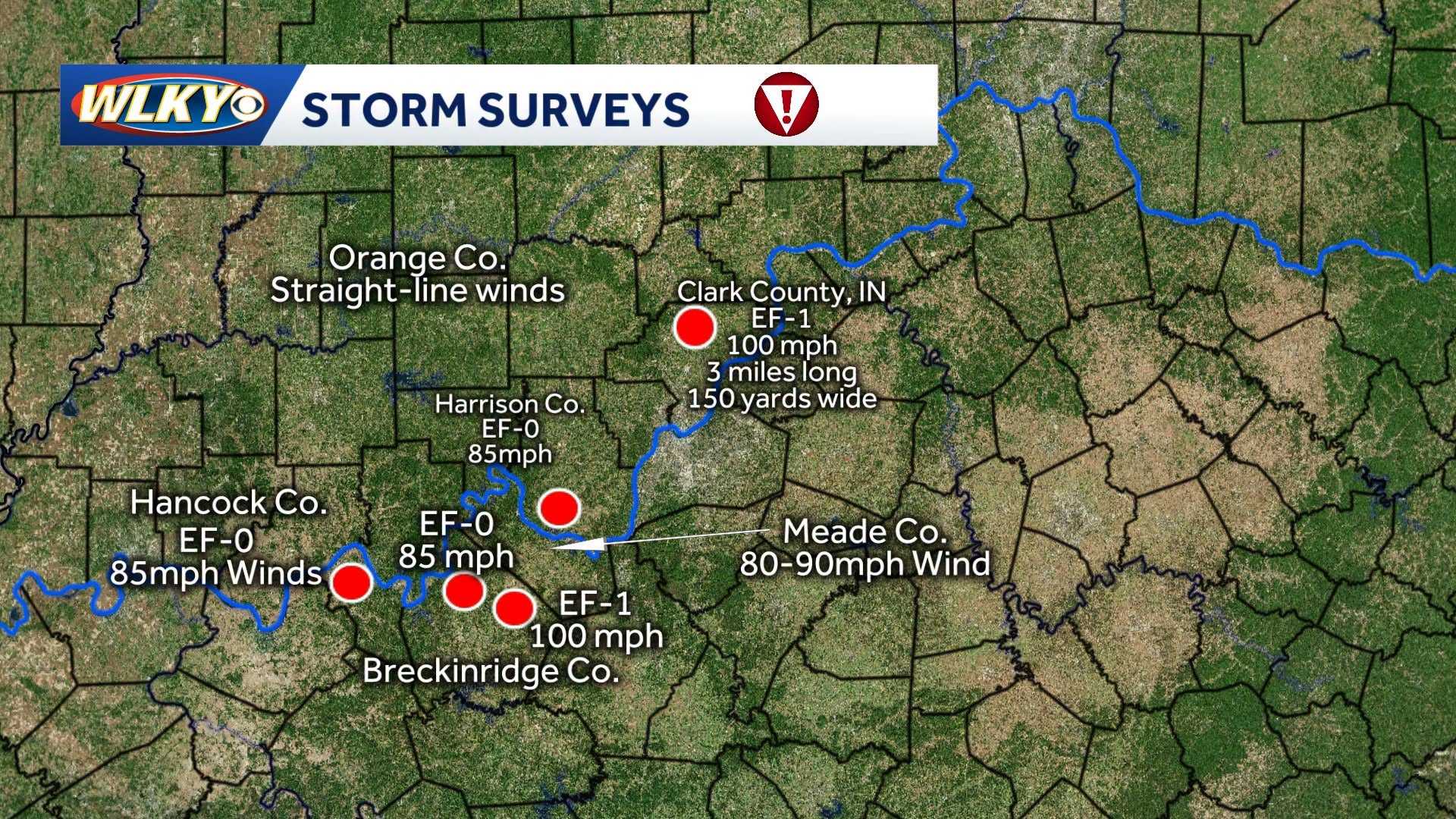NWS: 5 tornadoes hit the region in Sunday, Monday storms - WLKY