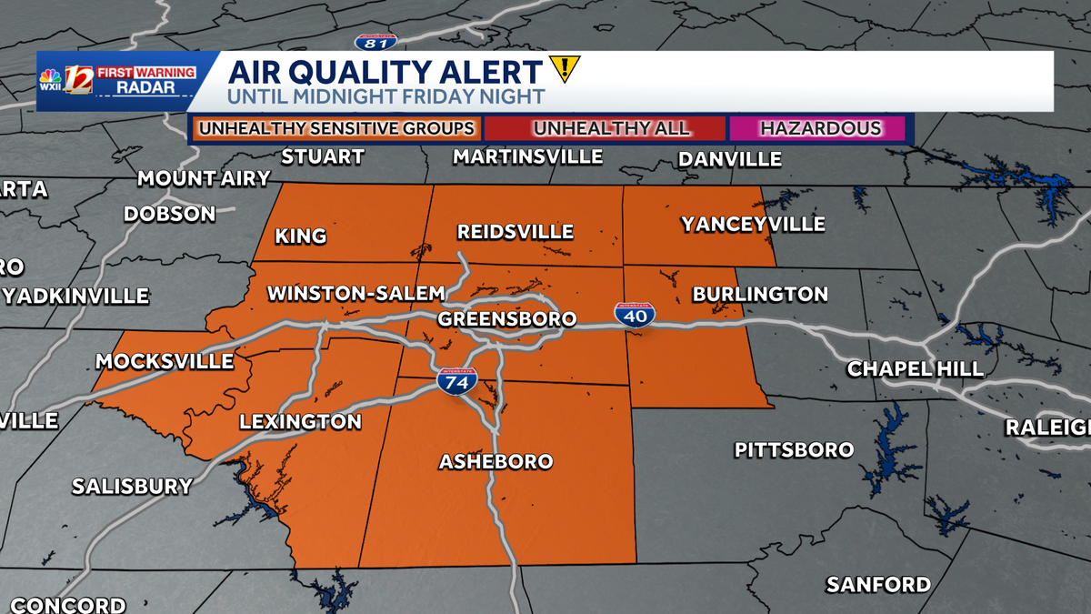 Ozone levels prompt Code Orange Alert in the Piedmont Triad in North Carolina  | How it impacts you