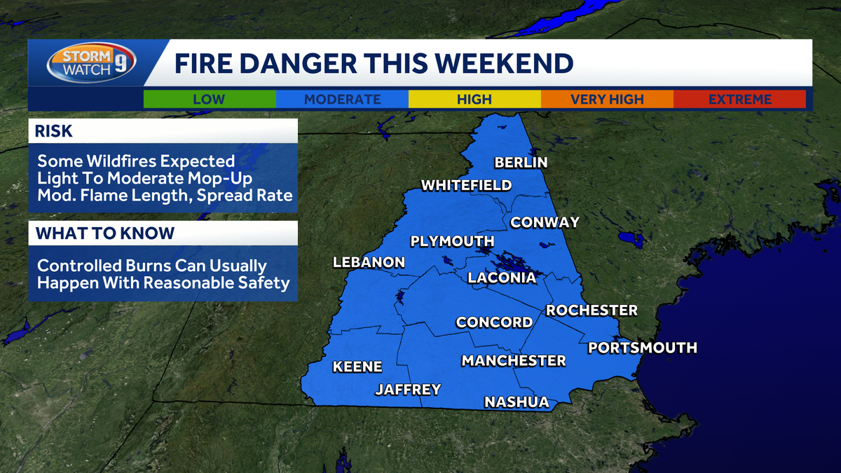 Fire danger in New Hampshire projected to be moderate this weekend
