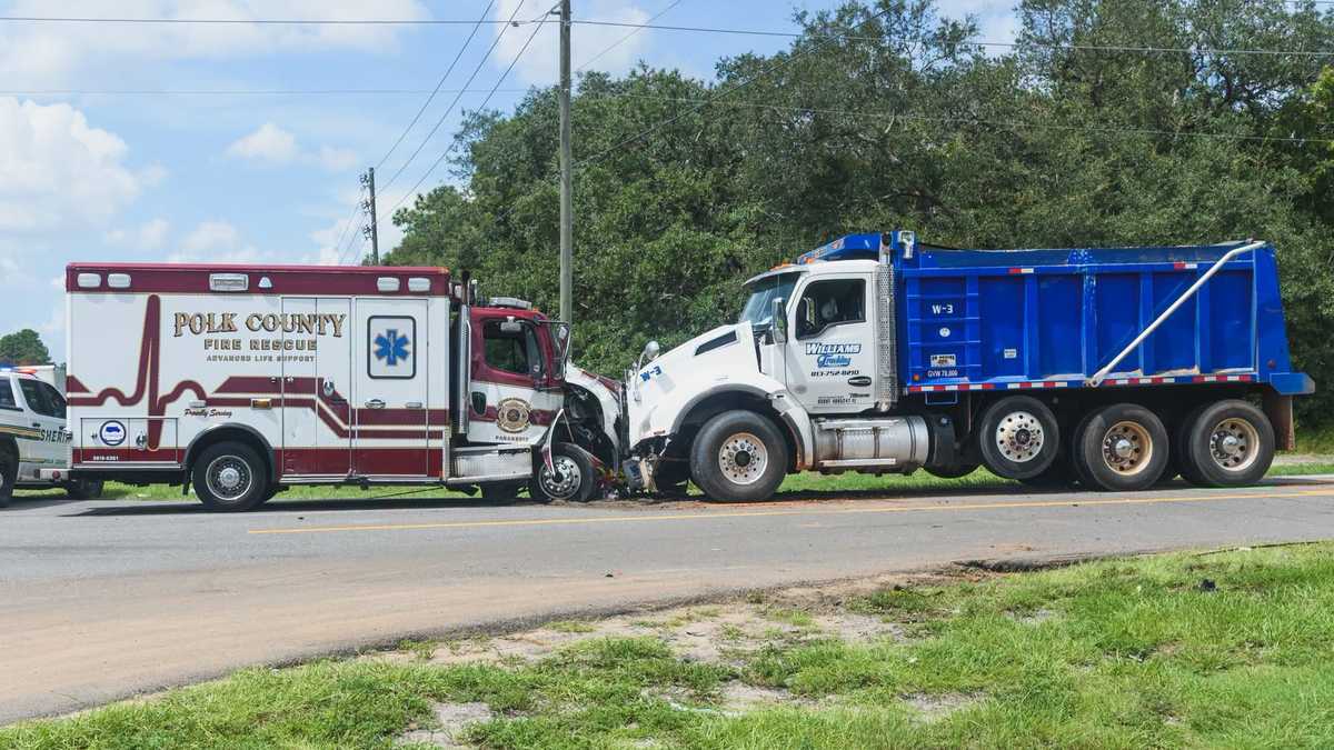 4 hospitalized in 3-vehicle crash involving Polk ambulance, county says