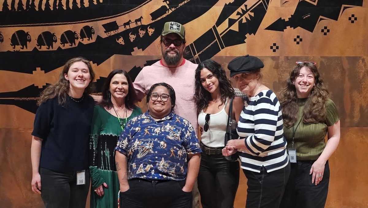 Movie star Jason Momoa visits First Americans Museum while filming in OKC
