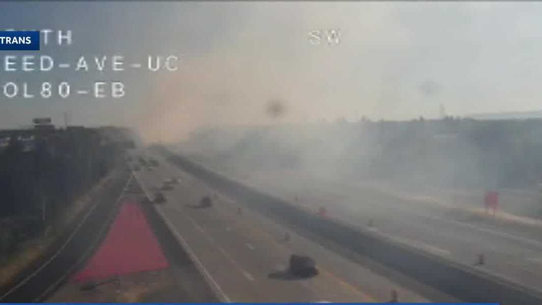 Vegetation fire prompts closure on I-80 in West Sacramento
