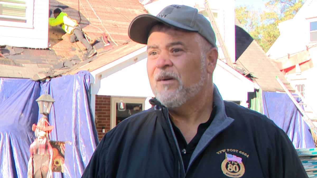 Crews work sun up to sundown to put new roof for Navy veteran