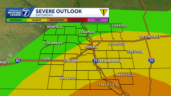 ﻿severe risk saturday pm